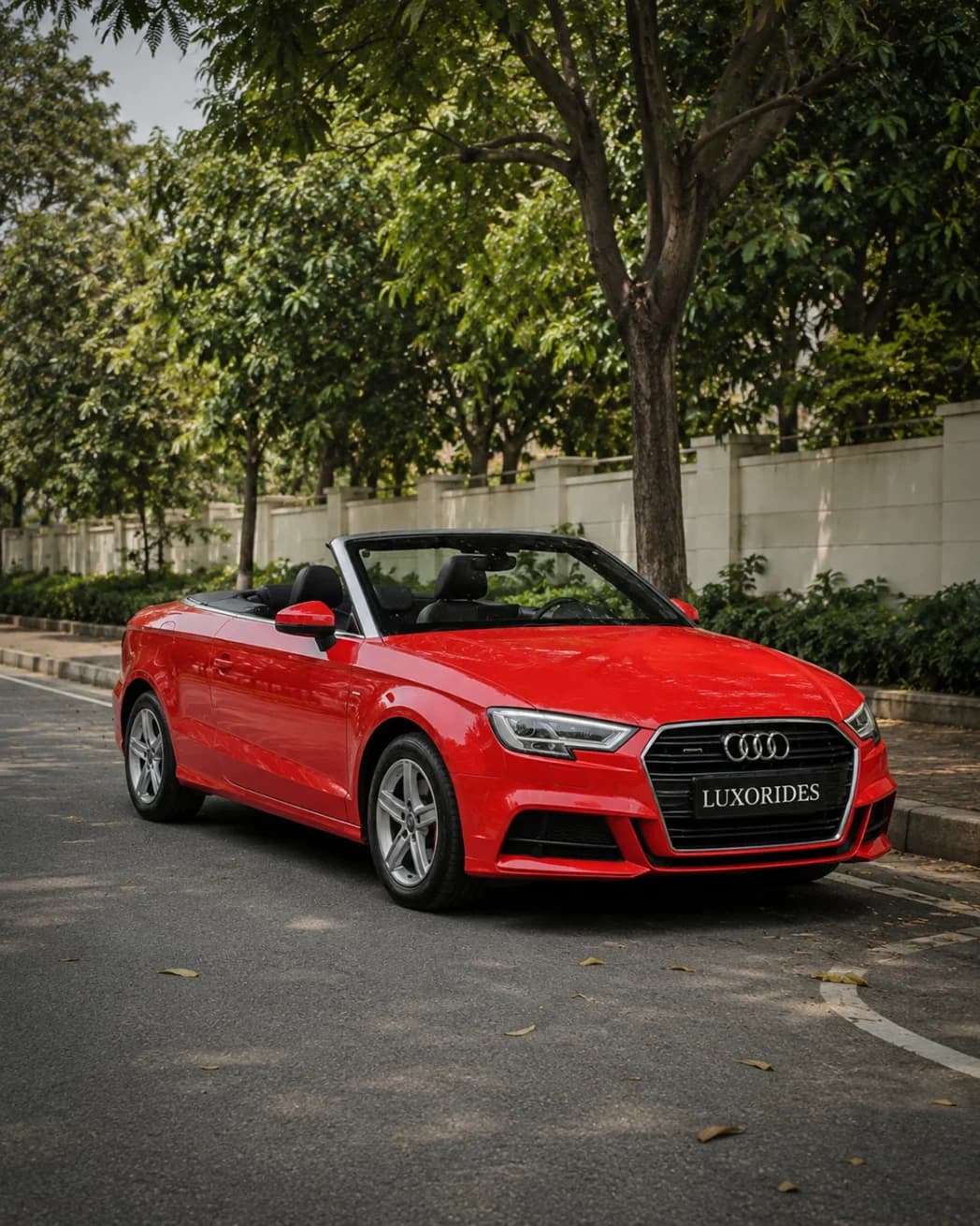 Audi A3 Cabriolet — Red wedding car exterior
