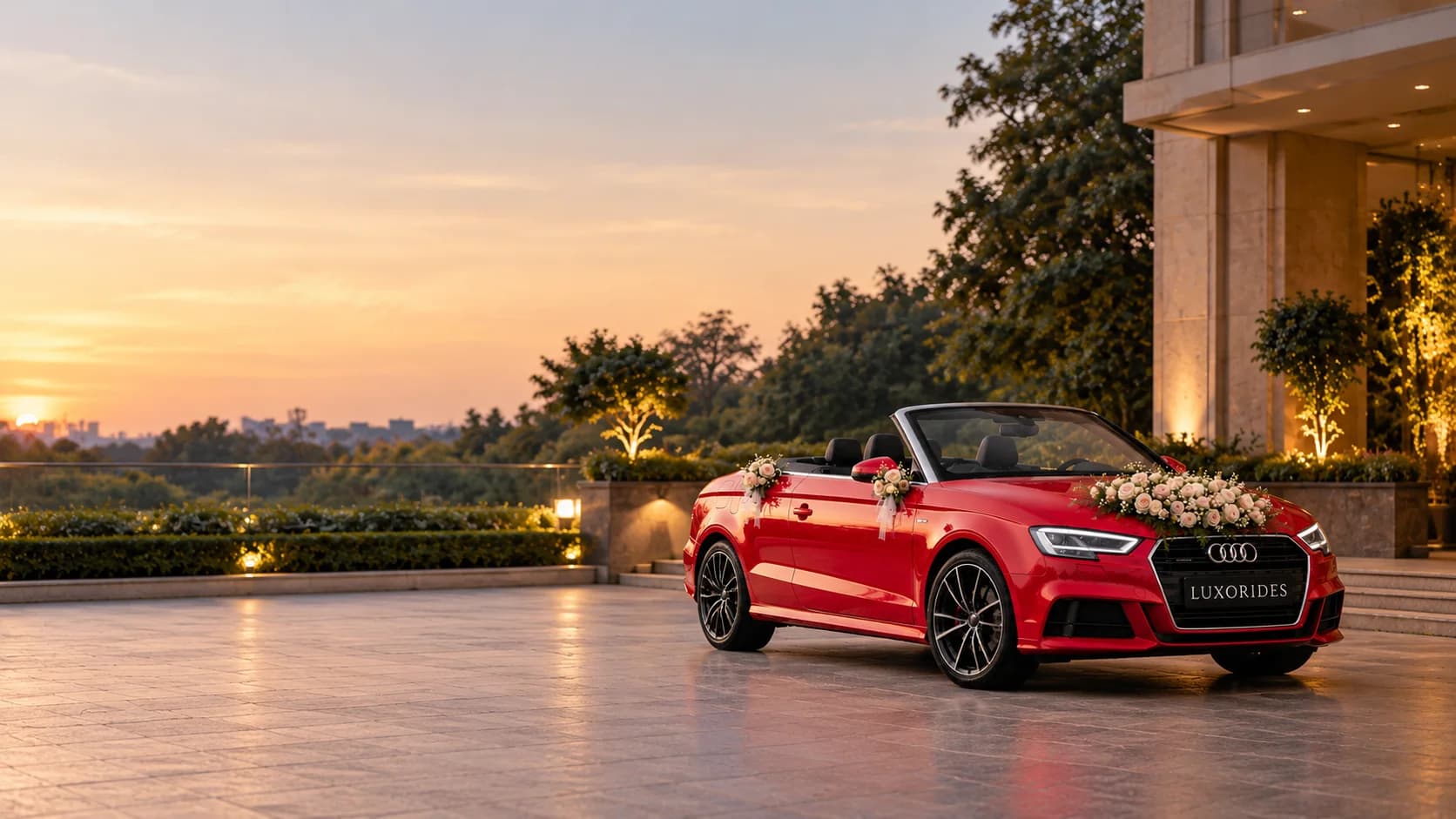 Audi A3 Cabriolet — Red wedding car