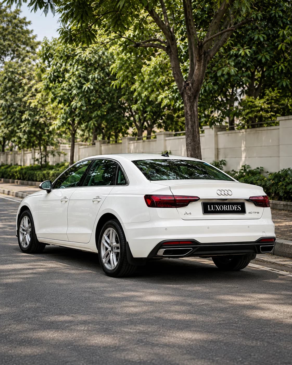 Audi A4 white exterior view 1