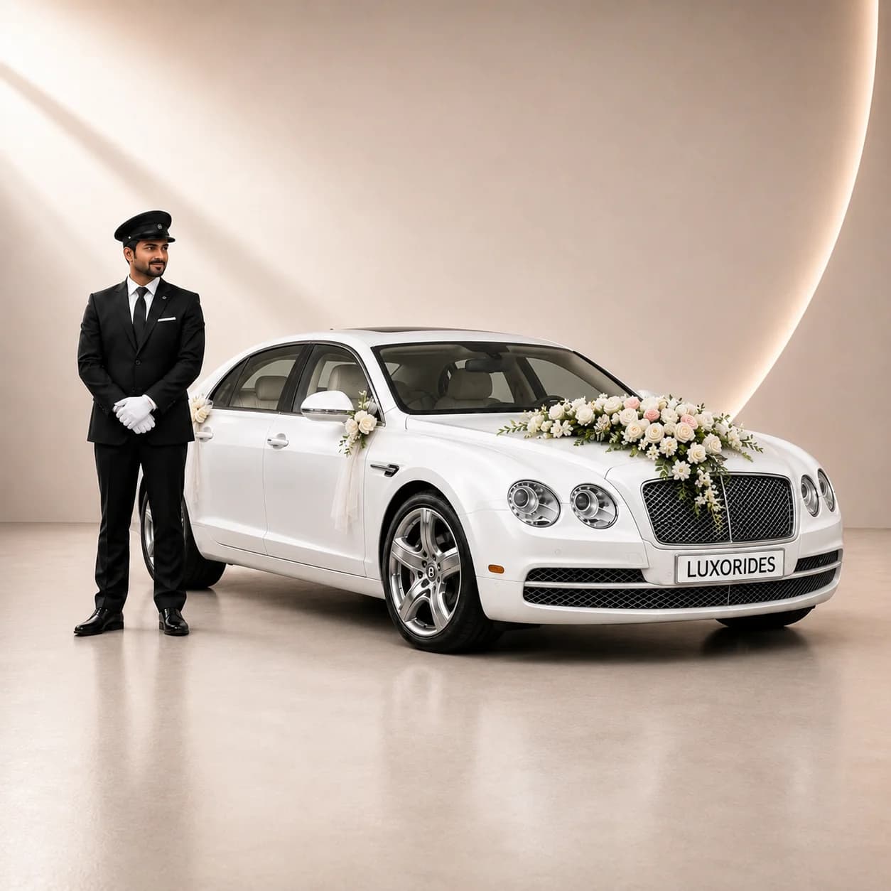 Bentley Flying Spur wedding car with chauffeur