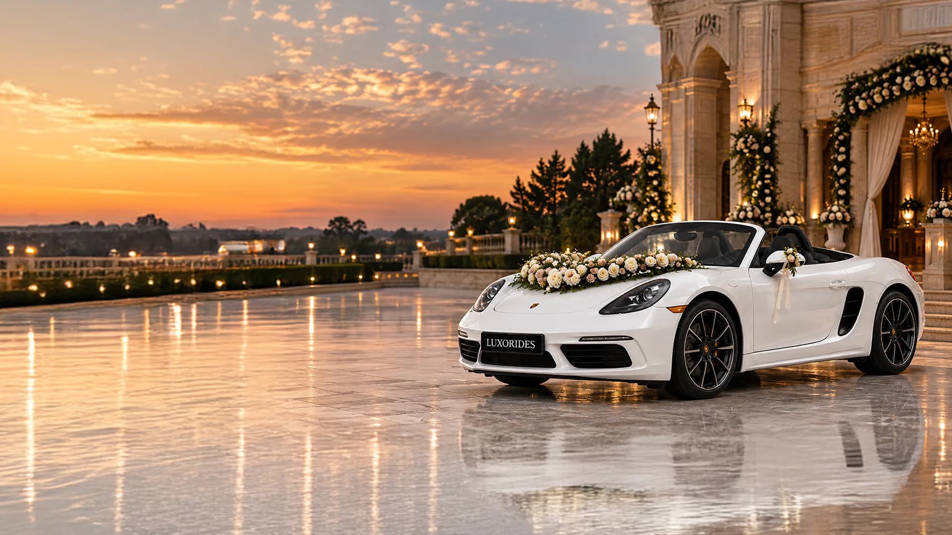 Porsche wedding car