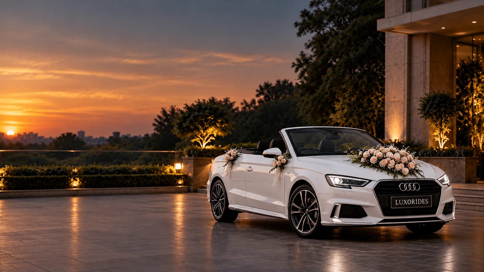 Audi A3 Cabriolet — White wedding car