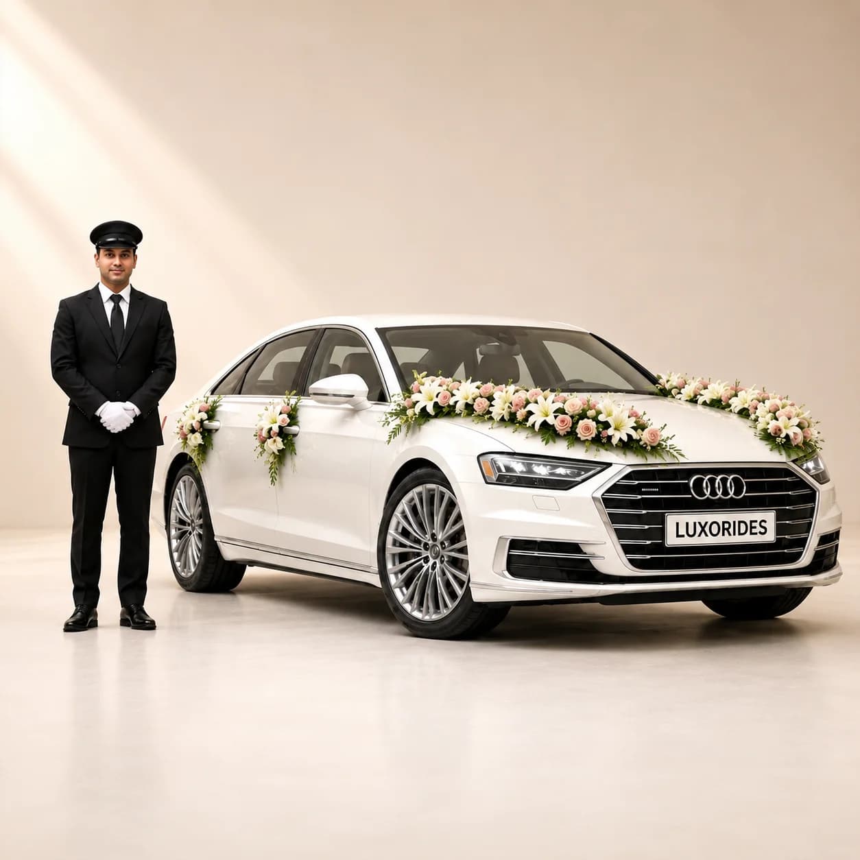 Audi A8 wedding car with chauffeur
