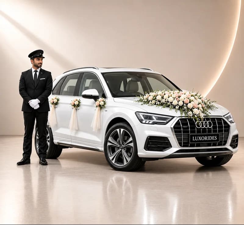 Audi Q5 wedding car with chauffeur