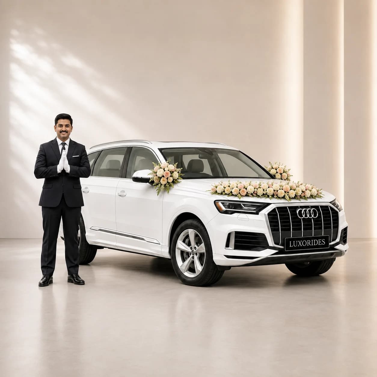 Audi Q7 wedding car with chauffeur