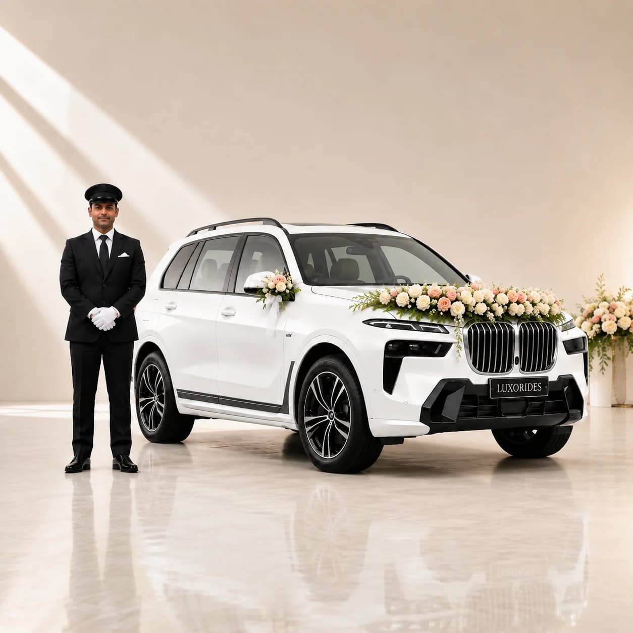BMW X7 wedding car with chauffeur