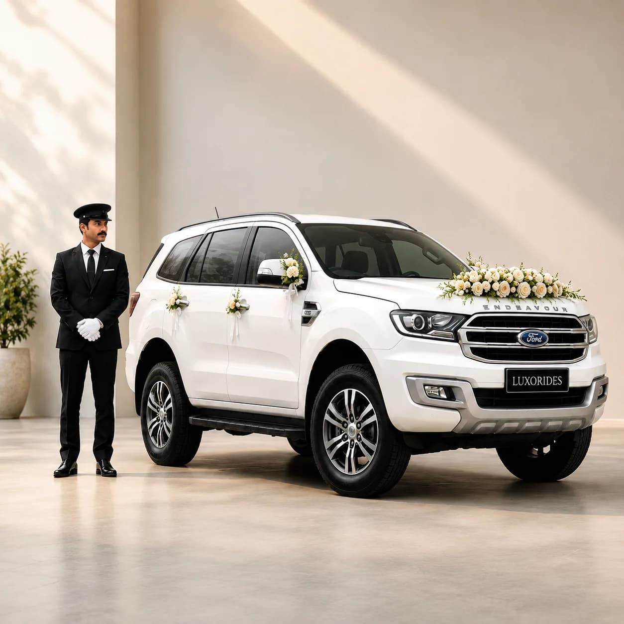 Ford Endeavour wedding car with chauffeur