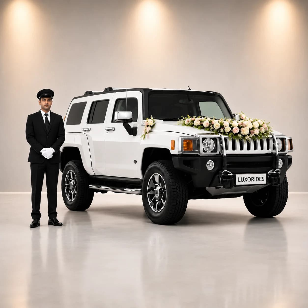 Hummer wedding car with chauffeur