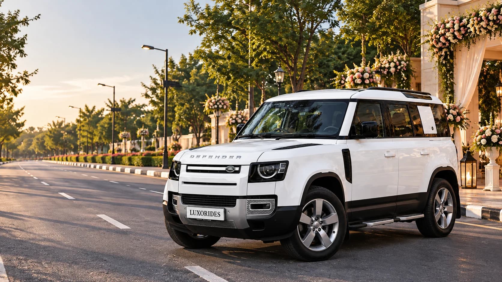 Land Rover Defender wedding car