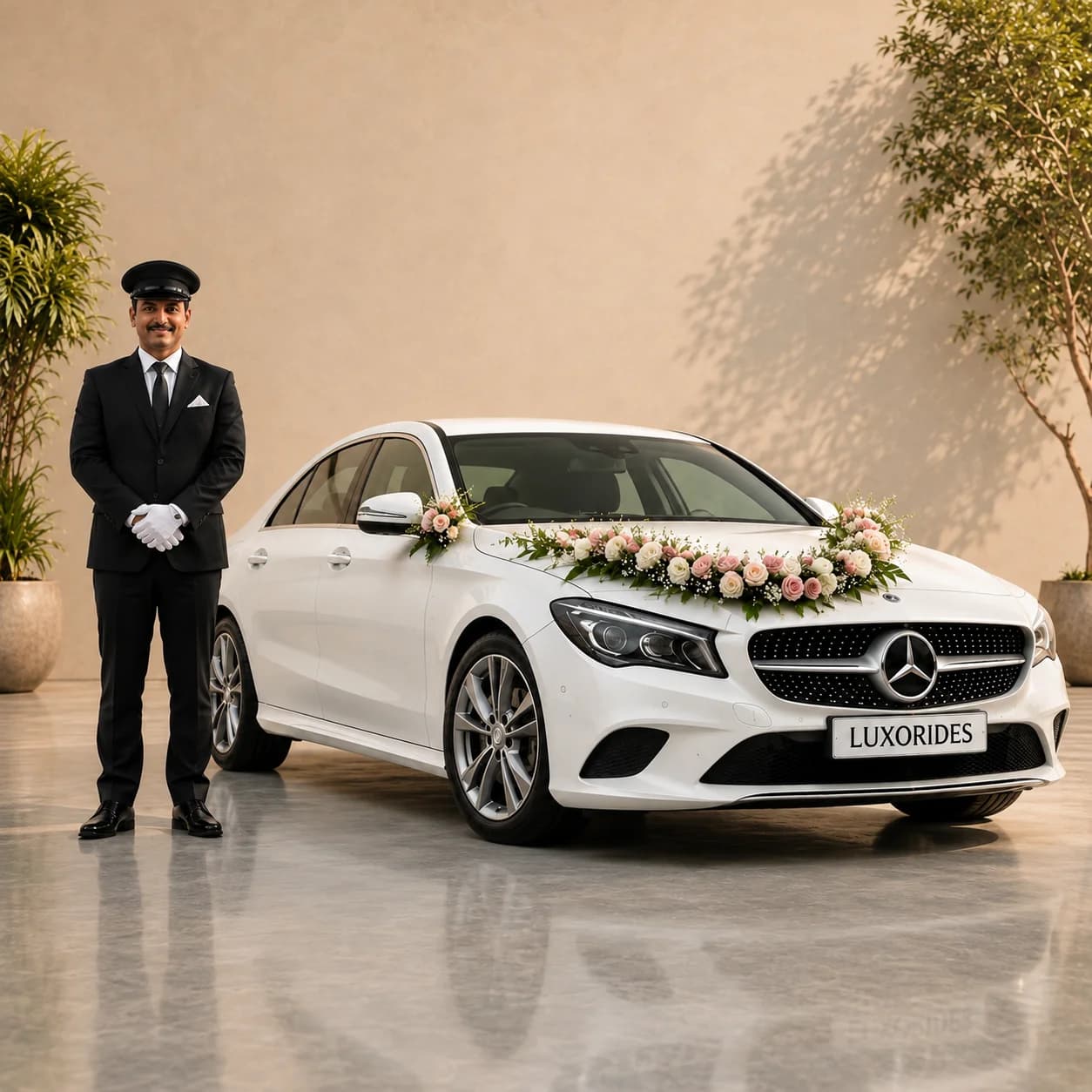 Mercedes-Benz CLA wedding car with chauffeur