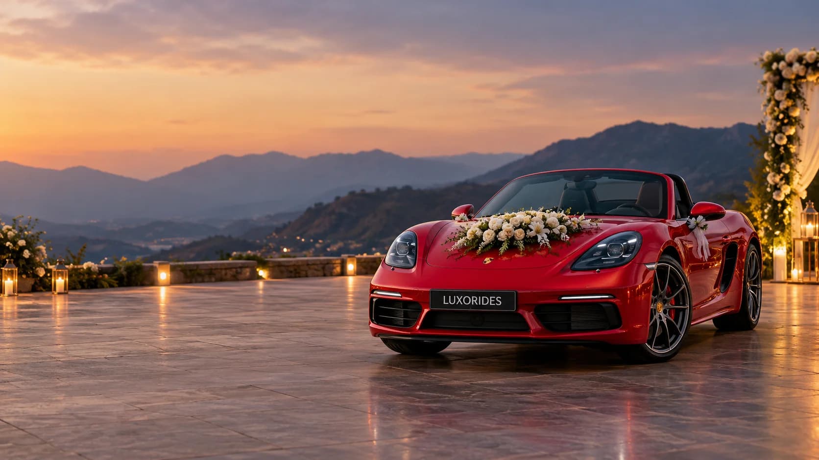 Porsche 718 Boxster wedding car