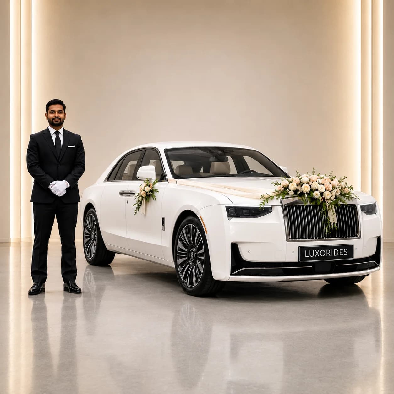 Rolls-Royce Ghost II wedding car with chauffeur