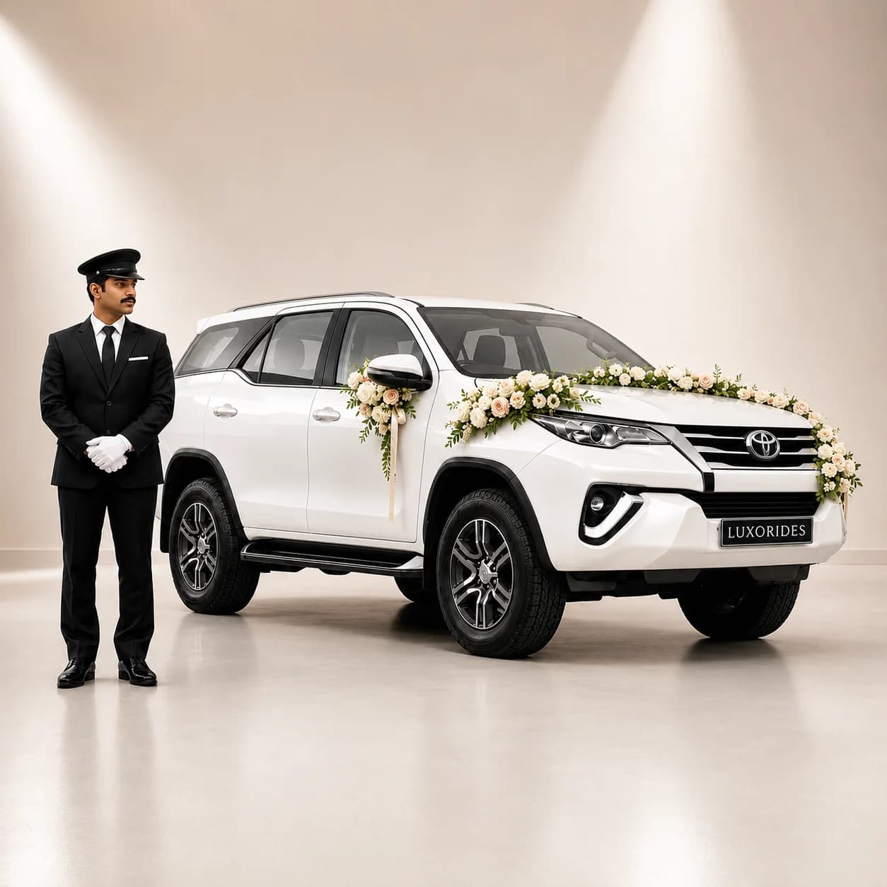 Toyota Fortuner wedding car with chauffeur